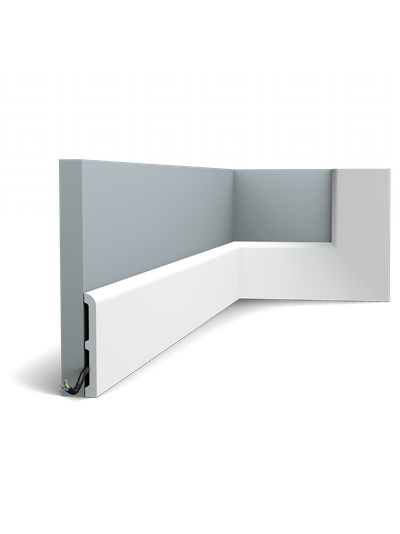Плинтус ORAC Decor SX184, дюрополимерный, влагостойкий, ударопрочный, под покраску, длина 2 метра