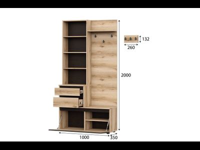 "Берген" Вешалка с зеркалом