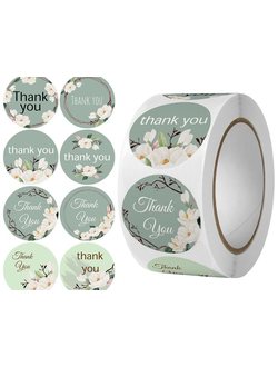 Стикер круглый в рулоне "Нежный цветок" (микс, 500 шт.)