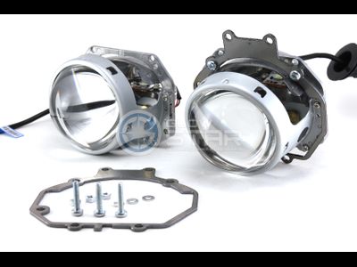 Комплект Biled Hella 3R Professional с рамками для замены штатных ксеноновых / галогенных линз автомобиля Mitsubishi Pajero 4 (2006 - 2014) на светодиодные