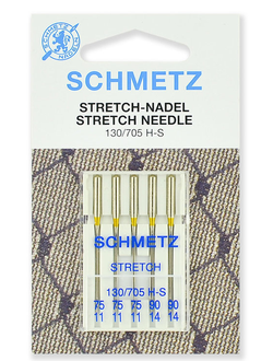 Иглы бытовые SCHMETZ Для стрейтча набор  №130/705Н-S №75(3),90(2) - 5шт