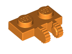 Hinge Plate 1 x 2 Locking with 2 Fingers on Side and 9 Teeth, Orange (60471 / 6167289)