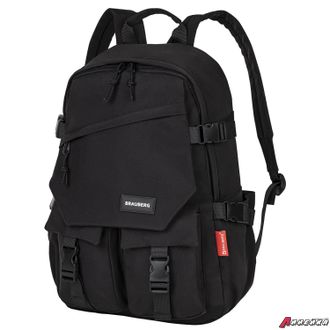 Рюкзак BRAUBERG FUSION универсальный, с отделением для ноутбука, карман-антивор, черный, 43×30×14 см. 271656
