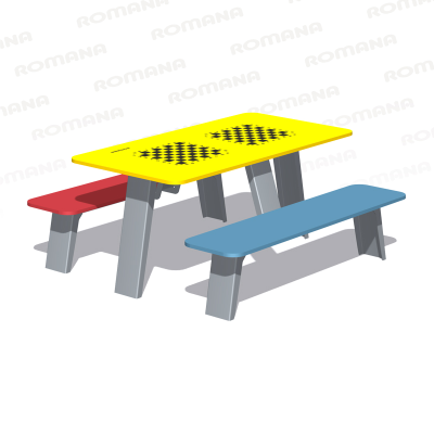 Стол со скамьями детский с рисунком «Шахматы» Romana 302.35.00-01