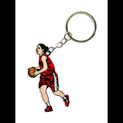 Брелок Баскетболистка (металлический плоский двусторонний)