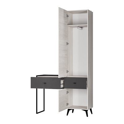 Прихожая Норд ПР-06 Ясень белый/Меренго, Ш1201ХВ2274ХГ422 мм