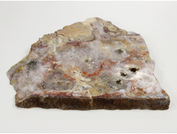 Кварц, Халцедон, срез полированный с двух сторон, Кавказ, Приэльбрусье (106*96*10 мм, 178 г) №28229