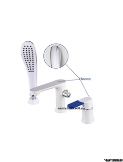 Смеситель врезной для акриловых ванн FRAP F 1134 L ТРОЙКА