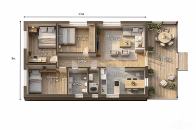 «Форест 104» 13 х 8 м