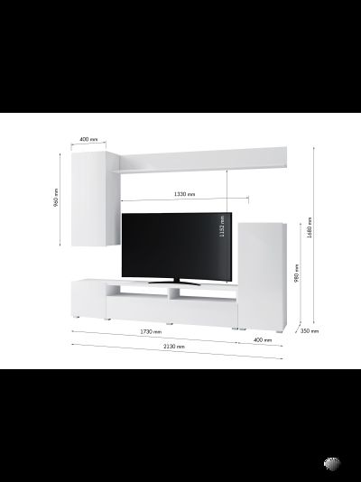 Лира гостиная МДФ белый глянец