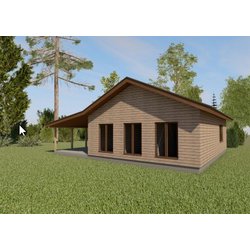 Одноэтажный каркасный дом с тремя спальнями 96м² (SK9)
