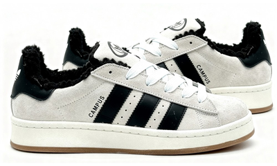 Кроссовки Adidas Campus 00s Crystal White Core Black зимние