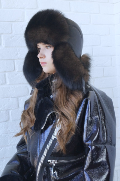 Ушанка "Полярная звезда" цвет черный + тоффи