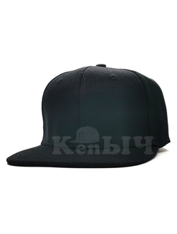 Кепка без рисунка черная с прямым козырьком