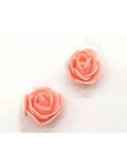 Цветы из фоамирана с сеточкой 25 мм цвет персик (200 штук)