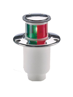 Комбинированный ходовой огонь врезной Hella Marine Naviflex 2LT 995 006-041 Ø72х176мм 12В 5Вт 1 миля красный/зеленый хромированный из пластика