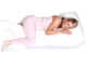 Подушка для сна на боку формы Г 230 х 35 см (холлофайбер ) +  наволочка сатин цвет Персик