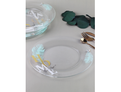 Тарелка 25см, мятное перо