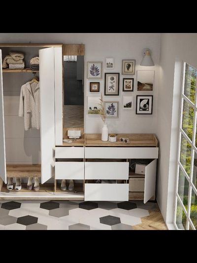 Брауни Комод  Дуб Делано/Белый