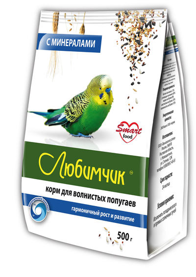 Любимчик для волнистых попугаев с минералами 0,5 кг