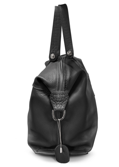 (АРТИКУЛ: 9954/9) СУМКА ЖЕНСКАЯ, СРЕДНЕГО РАЗМЕРА, НАТУРАЛЬНАЯ КОЖА, ЧЕРНАЯ, С ПЛЕЧЕВЫМ РЕМНЕМ