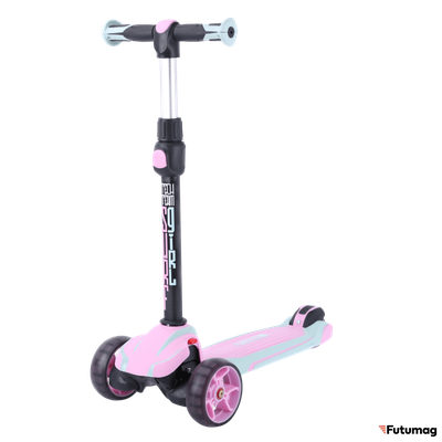 Детский самокат TechTeam Surf Girl 2021 розово-голубой