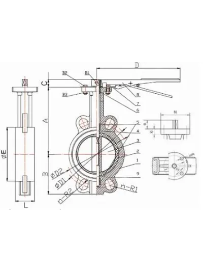 Затвор поворотный дисковый ручной чугунный Benarmo Ду 40 50 65 80 100 125 150 250 Ру16 межфл с рукояткой диск чугун манжета EPDM EURO