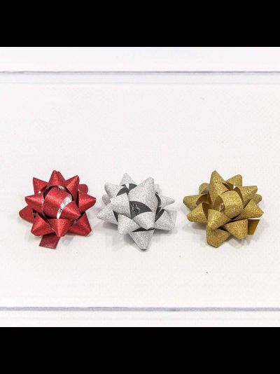 Бант-звезда на подарок "Матовый блеск" (микс), 3,8 см