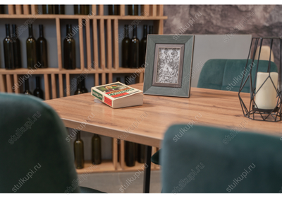 Стол Тринити Лофт 120 25 мм дуб делано темный / черный матовый