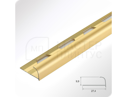 Алюминиевый окантовочный профиль для плитки ПО 10 золото матовое