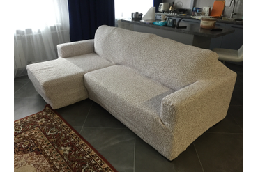 Чехол на угловой диван  Тела Пианта Молочный