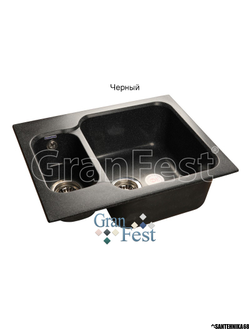 Керамическая мойка Granfest Гранфест STANDART GF-S615K реверсивная 2 секционная мойка