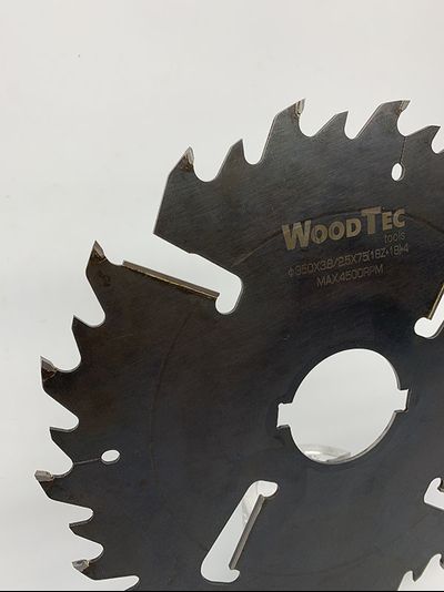 Пила дисковая Ø350 х 75 (2KH 14*7) х 3,8/2,5 Z = (18 + 18) + 4 WoodTec для многопила &quot;Акула&quot;, &quot;Миг&quot;, &quot;Триумф&quot;, от