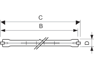 Галогенная лампа Muller Licht Halogen-Stablampe HS-525A 250w 117.6mm EEL R7s