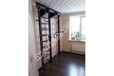 СПОРТИВНЫЙ КОМПЛЕКС KARUSSELL BERNHARD, цвет дерева ВЕНГЕ, цвет металла красный.