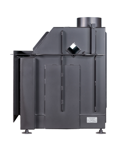 Каминная топка Альфа 700 R/RB белый/черный шамот два стекла правая, Экокамин (Россия)