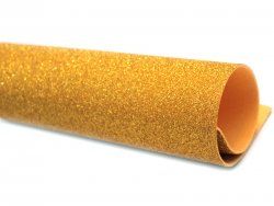 Фоамиран глитерный, толщина 2 мм,  20*30 см, цвет желтый (№10)