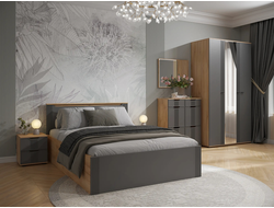 Композиция спальни ЭМИЛИЯ Дуб Крафт золотой/Графит