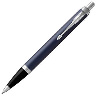 Ручка подарочная шариковая PARKER "IM Core Matte Blue CT", темно-синий матовый лак, хромированные детали, синяя, 1931668