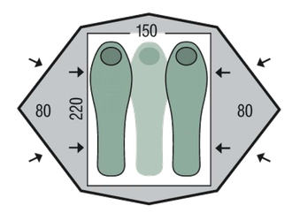 Палатка Пингвин Гемини 150 зеленая двухместная