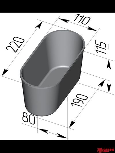 Форма хлебная Л7 овал (220 х 110 х 115 мм)