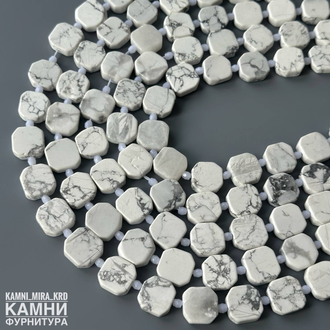 Магнезит плоские округлые прямоугольники 14-16 мм, цена за нить 19 см