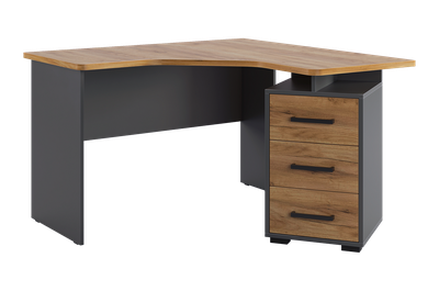 Стол компьютерный 1200 угловой Лайт-2 графит/дуб крафт золотой