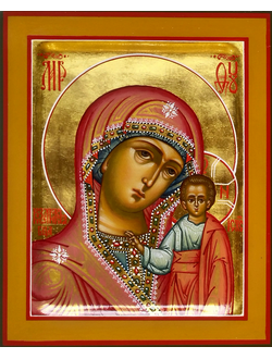 Казанская Богородица. Рукописная икона.