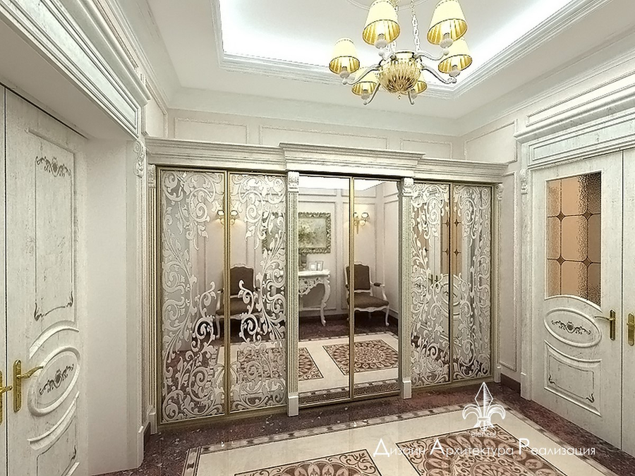 Встроенный Шкаф Купе В Классическом Стиле фото 34