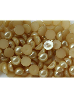 Полубусины 10 мм, цвет  бежевый