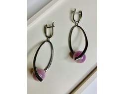 Серьги с кунцитом