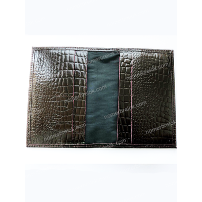 ОБЛОЖКА 2в1, АВТОДОКУМЕНТЫ + ОТДЕЛЫ ДЛЯ КАРТ И ВИЗИТОК. КОЖА «КАЙМАН»