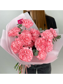 Букет из 15 коралловых диантусов