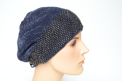 Vizio синий берет со стразами